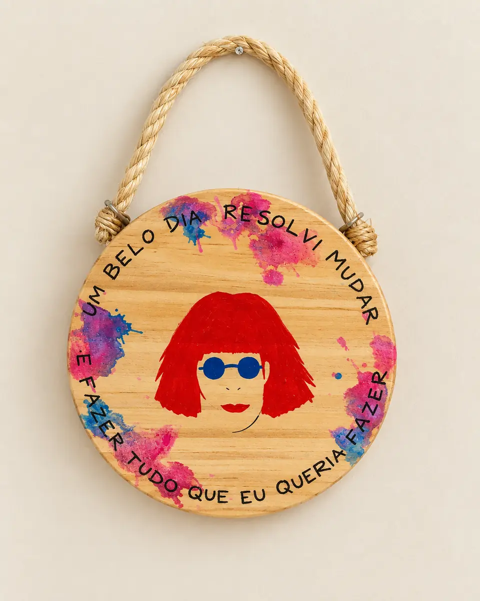 Quadro Rita Lee com frase Um belo dia resolvi mudar e fazer tudo que eu queria