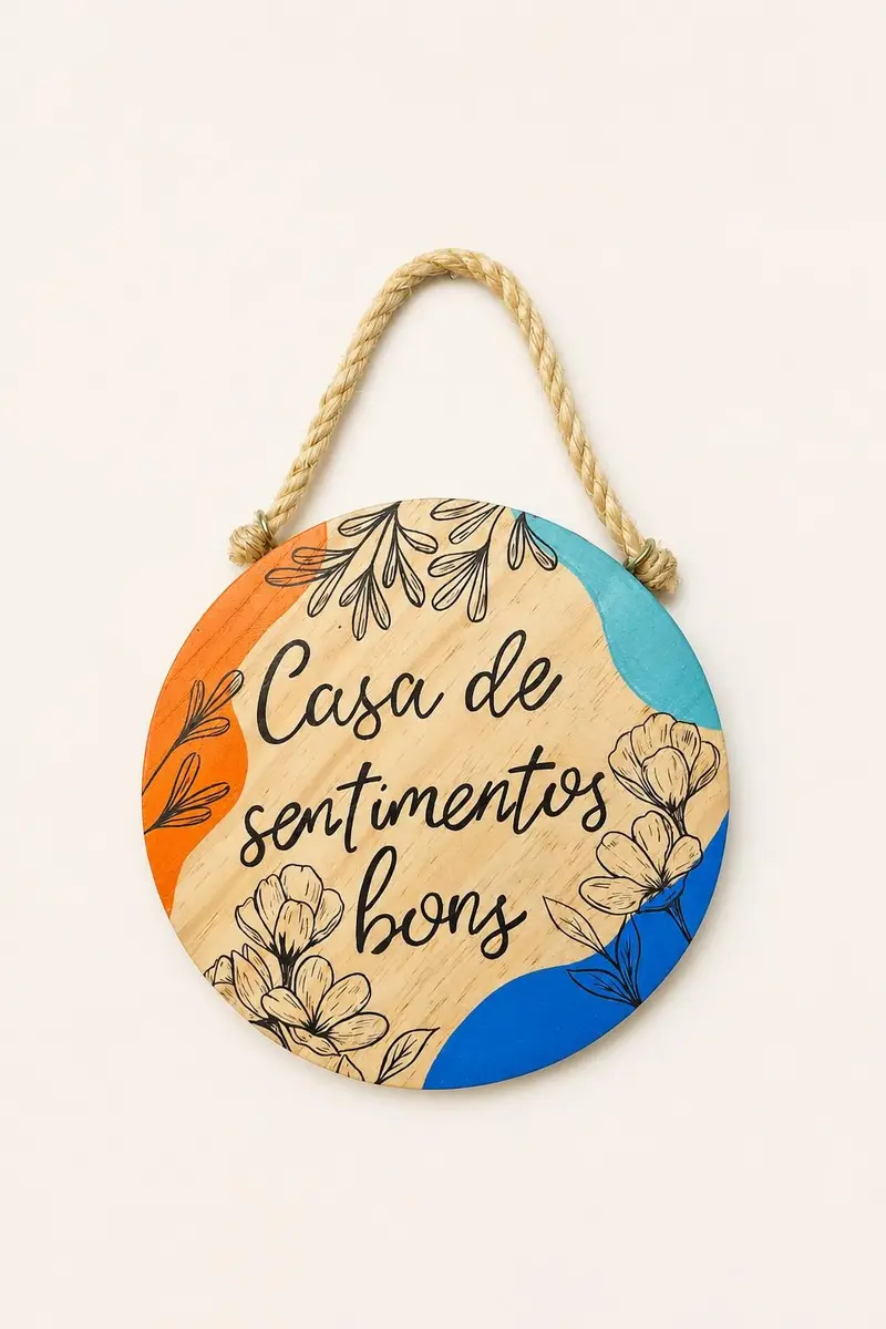 Quadro redondo Casa de sentimentos bons