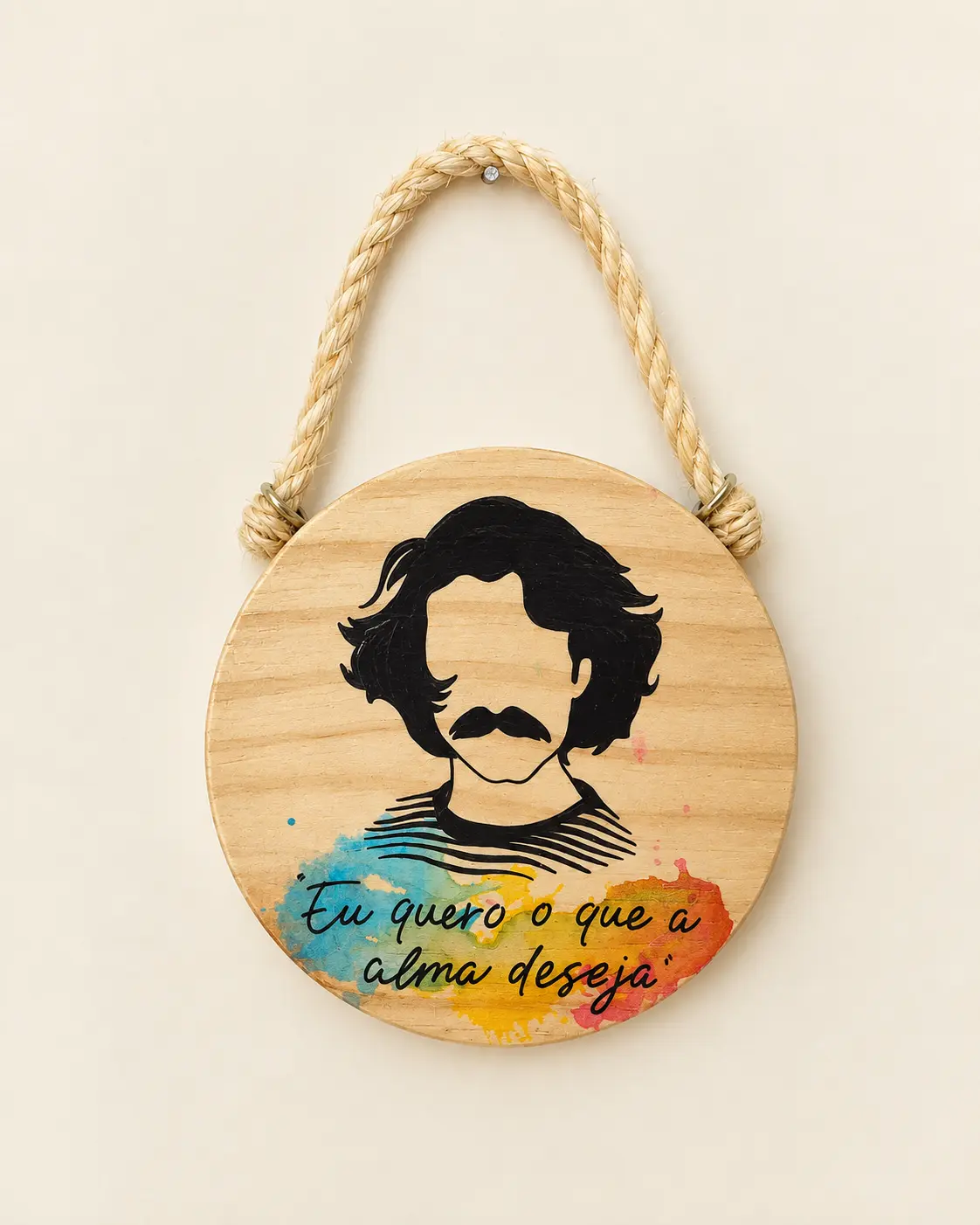 Quadro Belchior com frase Eu quero o que a alma deseja