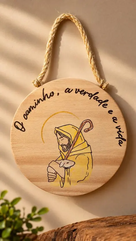 Quadro Jesus Cristo com frase O caminho, a verdade e a vida